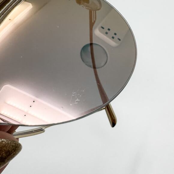 Bvlgari Bulgari Cat-Eye Rimless Mirrored Sunglasses Gold Metal w/ case - Picture 9 of 12